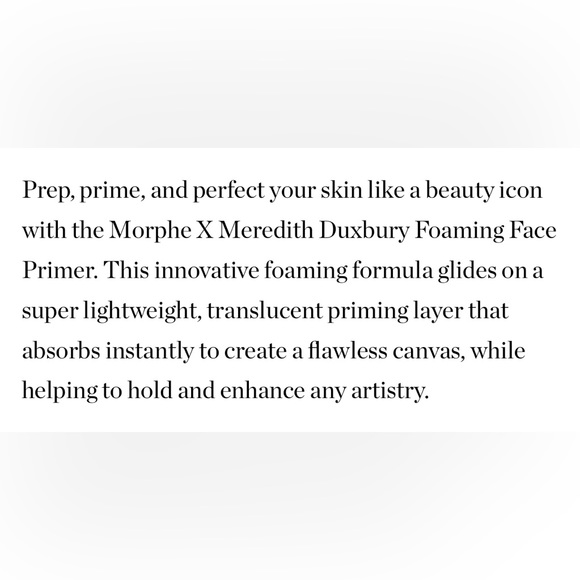 $12❤️🔥 LAST 1! Morphe X MEREDITH DUXBURY Foaming Face Primer 🪞 NEW IN BOX - Picture 5 of 7
